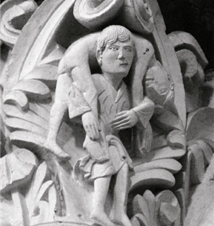 "Judas transportado por Jesus", Basílica de Santa Maria Madalena em Vézelay 