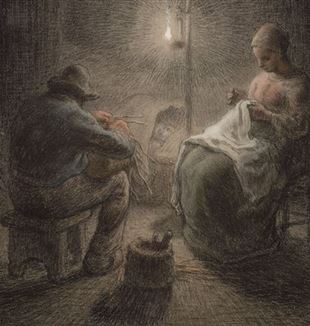 Jean-François Millet, "Noite de inverno" (particular), 1867 (© 2020 Museum of Fine Arts, Boston-Scala, Firenze)