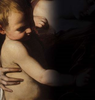 Caravaggio, Nossa Senhora dos peregrinos (detalhe). Santo Agostinho, Roma. ©️ Foto Scala, Florença.