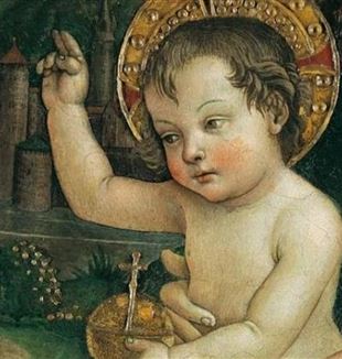 Um detalhes do “Menino Jesus das mãos” de Pinturicchio